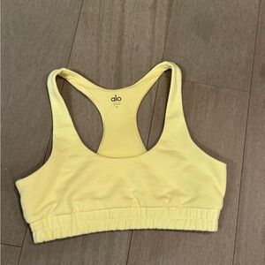 ALO Yoga Light Yellow Sports Bra Tank Size Medium
